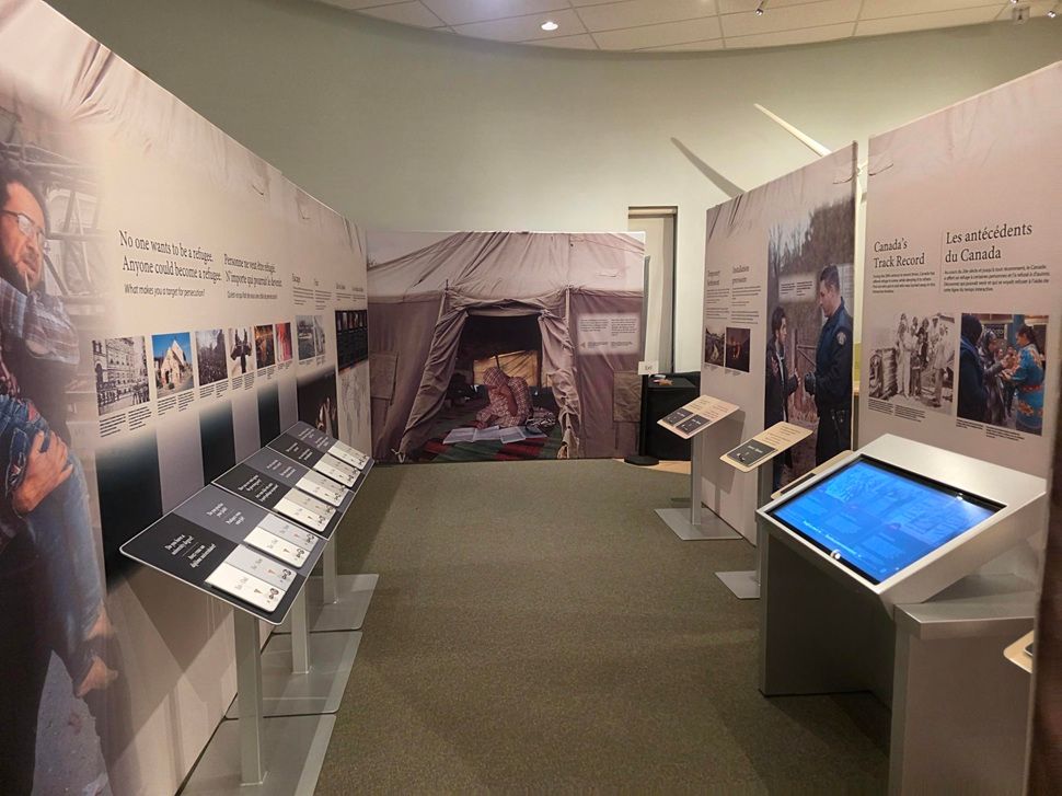 A shot of the display that leads to a tent mock up. 